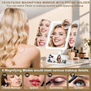Lighted Makeup Mirror with 1X 3X 7X 20X Magnification, 80 LEDs, USB Rechargeable