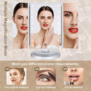 Tri-Fold Lighted Makeup Mirror with 21 LEDs, 3X Magnification, Rose Gold