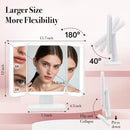 15.6-Inch Rechargeable Tri-Fold Makeup Mirror with 156 LEDs and 3X Magnification
