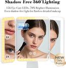 15.6-Inch Rechargeable Tri-Fold Makeup Mirror with 156 LEDs and 3X Magnification
