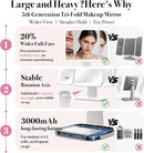 15.6-Inch Rechargeable Tri-Fold Makeup Mirror with 156 LEDs and 3X Magnification