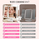 15.6-Inch Rechargeable Tri-Fold Makeup Mirror with 156 LEDs and 3X Magnification