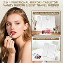 Lighted Makeup Mirror with 1X 3X 7X 20X Magnification, 80 LEDs, USB Rechargeable
